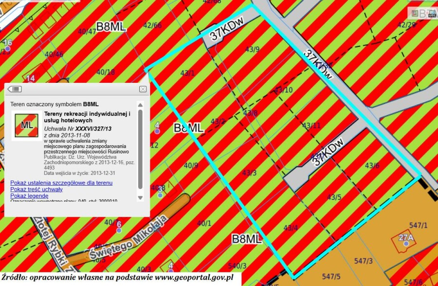 sławieński, Postomino, Rusinowo, Działka na sprzedaż